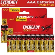 Image of Eveready Gold AAA Alkaline Batteries 1.5V LR03 Batteries - Pack of 20 & 40