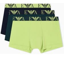 Image of 3 Pack MIXED ARMANI LOGO TRUNKS Boxers (M) Blue/Pine Green/Lime