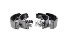 Image of Bosch 0986487610 Parking Brake Brake Shoe Set Rear Fits Mercedes-Benz Puch VW