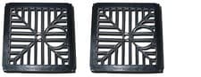 Image of PACK OF 2 X BLACK SQUARE DRAIN COVERS 150MM