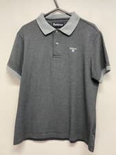 Image of BARBOUR MENS PURE COTTON SS POLO SHIRT IN GREY SIZE M BNWOT (S180)