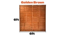 Image of 2ft-6ft High Overlap Timber Garden Fence Panels(Golden Brown & Chestnut Brown)