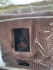 Image of Bedeck Of Belfast Allegro Knitted Throw Mauve/pink 150x200cm BNIB