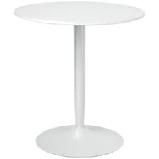 Image of Round Dining Table, Modern Kitchen Table with Steel Base, Non-slip Foot