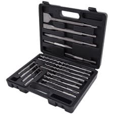 Image of 17x SDS-Plus Rotary Hammer Drill Bits & Chisel Set Masonry Concrete Tile Brick