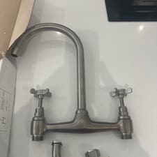 Image of Westminster Bridge Kitchen Sink Mixer Tap twist Handle - Brushed Nickel