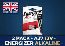 Image of Energizer A27 Batteries 12V Miniature Alkaline MN27 L828 G27A Genuine Pack of 2