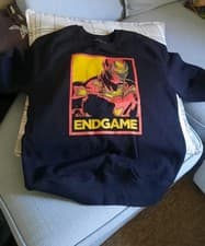 Image of ♨️Marvel Men's Avengers Endgame Iron Man Poster Sweatshirt BLACK LARGE NEW!