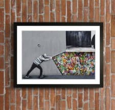 Image of BEHIND THE CURTAIN WHATSON FRAMED STREET ART POSTER PICTURE PRINT 4 SIZE