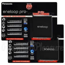 Image of 8 x Panasonic Eneloop PRO AAA 930mAh batteries Rechargeable BK-4HCDE Storage box