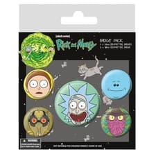 Image of 5 Piece Button Badge Pack - Genuine Branded TV Series Film Or Animation Badges