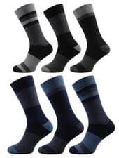 Image of Rambler Mens Cotton Blend Pattern Socks 3 Pack Black or Navy UK Size 6-11