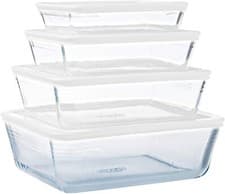 Image of Pyrex Glass Dish Food Storage Baking Serving Dish with Plastic Lid Cook & Freeze