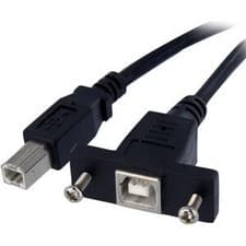 Image of Startech 1 Ft Panel Mount Usb Cable B To B F/M for Customized Usb Device Solutio