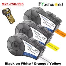 Image of Brady M21-750-595 Adhesive Multi-Purpose Nylon Labels w/ Ribbon for M21 Printer