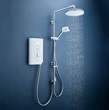 Image of Mira Sport Max 9.0KW Airboost Electric Shower Dual Outlet White Chrome - New