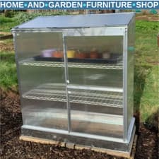 Image of 3 Tier Mini Greenhouse with Shelves and Foundation Plant Grow House for Garden
