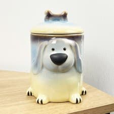 Image of Dog Treat Storage Tin Biscuit Jar 1 Litre Dry Pet Food Container Holder Puppy