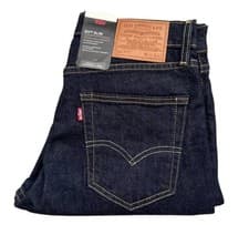 Image of New Levis 511 Slim Fit Jeans Dark Blue Rinse Wash Stretch Cotton Denim All Sizes
