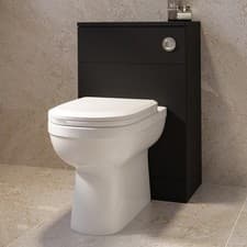 Image of 500mm Black Back to Wall Toilet Unit Only - Classic CLASMBWC