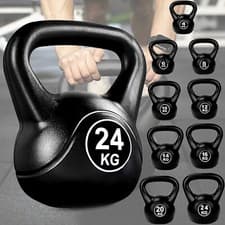 Image of 2-30kg Vinyl Kettlebell Weight Set Kettlebells Exercise Home Fitness Workout Gym