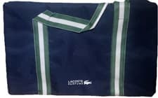 Image of Lacoste Parfums Duffle Bag Navy Green White Stripe Holdall Gym Travel