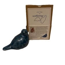 Image of Peace Bird Messengers Bird by Karin Lind Dark Blue Bird Figurine Izzy and Oliver