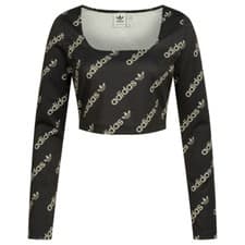 Image of adidas Originals Women Long-sleeved Crop Top HM4894 UK Size 12