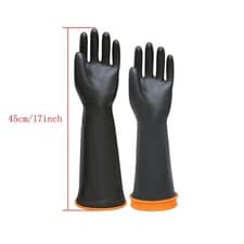 Image of 1pair 45/55cm PPE Latex Gauntlets Long Gloves Rubber Anti Chemical Industrial