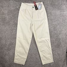 Image of Vanessa Bruno Womens EU36 UK 8 Ecru Straight Leg Jeans Cotton Stretch RRP €215