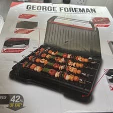 Image of George Foreman 25050 1850W Seven Portion Entertaining Health Grill - Red