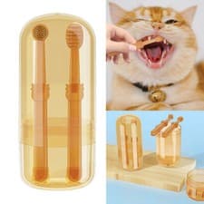 Image of Dog Cat Toothbrush Kit Flexi brush Pet Toothbrush Soft Silicone Double-Sided