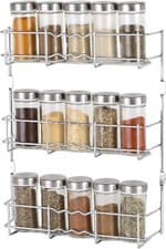 Image of Spice Rack Kitchen Jar & Herb Organizer Chrome Wall Mounted by Buckingham