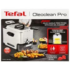 Image of Tefal Oleoclean Pro Deep Fryer FR8058G0 Stainless Steel Silver 3.5L Free Mitts