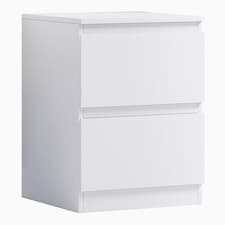Image of Matt White 2 to 8 Chest of Drawers Scandinavian Style Modern Centralised Runners