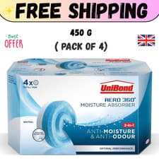 Image of UniBond AERO 360° Moisture Absorber Neutral Refill Tab 450 g Pack of 4