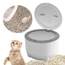 Image of Hooded Cat Litter Bin with Lid Dog Trash Trash Can Reusable Easy to Clean Pet