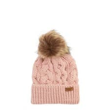 Image of Barbour Womens Penshaw Cable-Knit Beanie Hat Pink Blush