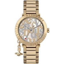 Image of Vivienne Westwood Ladies Watch VV315LWGGD Orb Logomania Champagne Gold Dial 50M