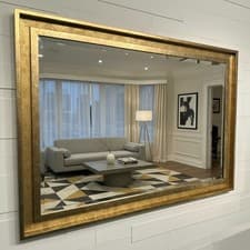 Image of Large Bronze Mirror Contemporary design Modern Stepped frame HOCKNEY Mirror