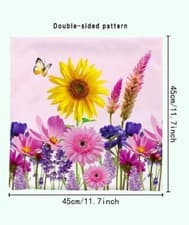 Image of 2 x Vibrant Multi-Colour Floral Print Velvet Feel Cushion Covers 45 x 45cm 18"