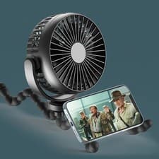 Image of Portable Stroller Fan 360° Rotate Flexible Tripod Better Cooling Handheld Fan UK