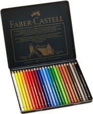 Image of Faber Castell Polychromos Color Pencils 24 Tin Set Drawing Art