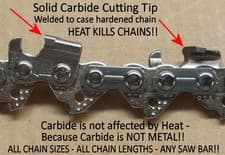 Image of SOLID CARBIDE Chainsaw Chain Fits Milwaukee M18 FUEL QUIK LOK 10" Pole Saw 2825