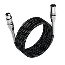 Image of FIBBR XLR Cable 1M Microphone Cable Nylon Braided XLR Male to Female Heavy Duty