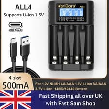 Image of 4 Slots LCD Fast Battery Charger For AA AAA C D Rechargeable Ni-MH Ni-CD Battery