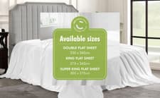 Image of 800 Thread Count Egyptian Cotton Flat Sheet Fade&Wrinkle Resistant Top Bed Sheet