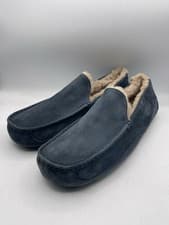 Image of New UGG Blue Ascot Suede Slip-On Loafer Moccasin Slippers Mens Sz 18 / EU 52