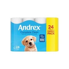 Image of Andrex Complete Clean Toilet Roll 24 Rolls (Previously Andrex Classic Clean