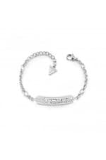 Image of Guess Women's Hexagon Plaque Logo Silver Bracelet UBB29120-L